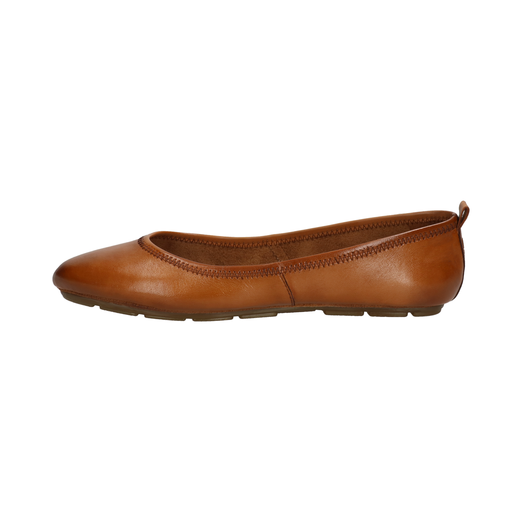 Cuir Ballerines cognac