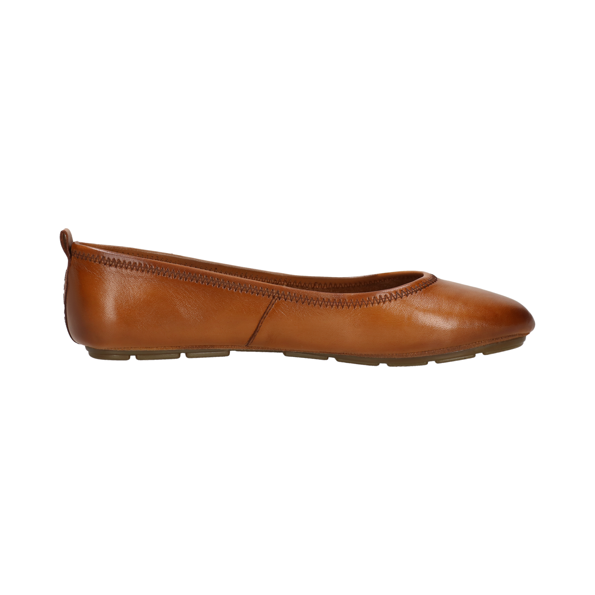 Cuir Ballerines cognac