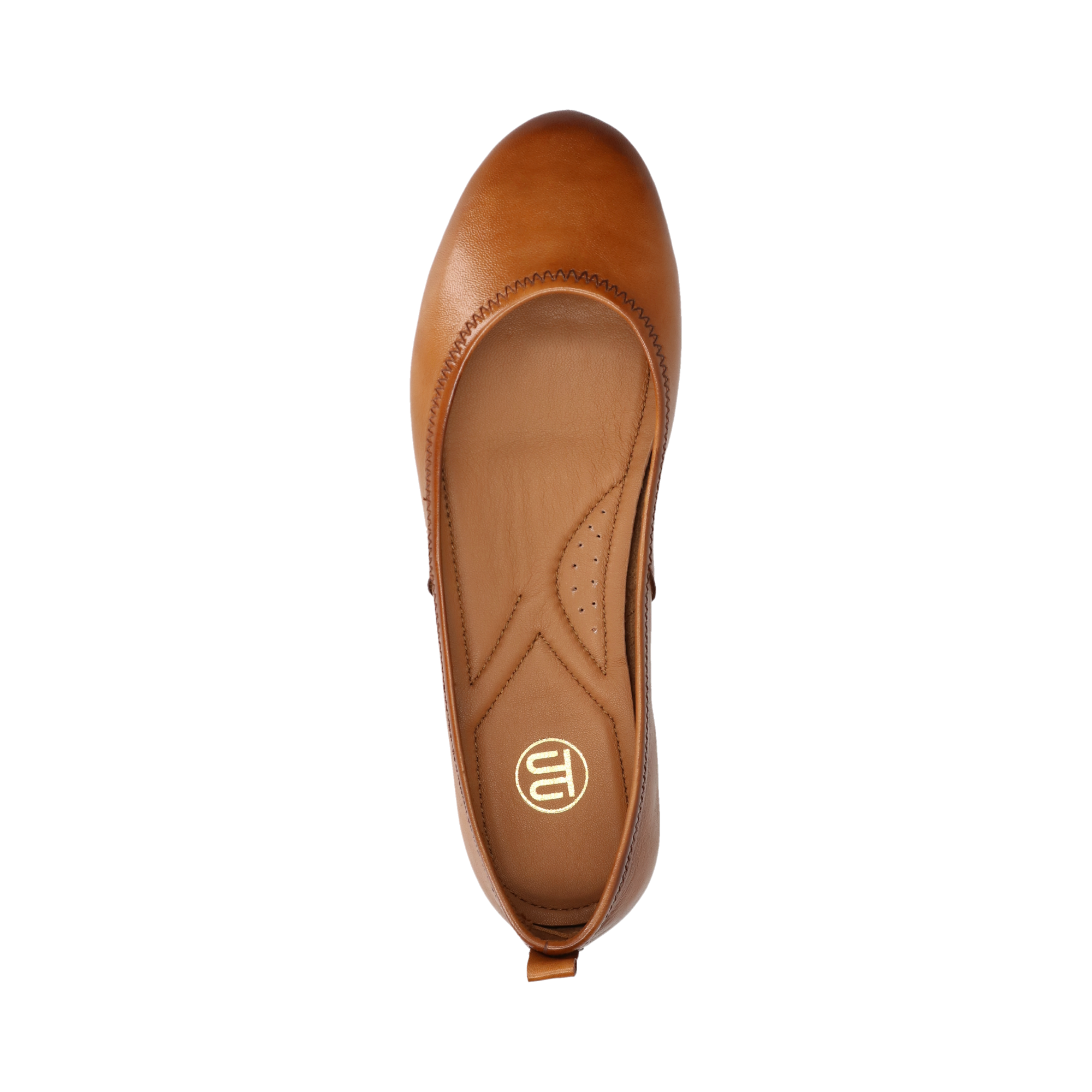 Cuir Ballerines cognac