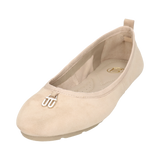 Læder Ballerina beige